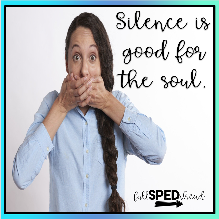 A woman covering her mouth with a quote that says silence is good for the soul.