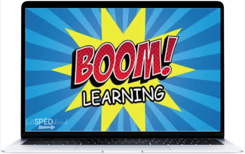 Laptop with the logo from Boom Learning