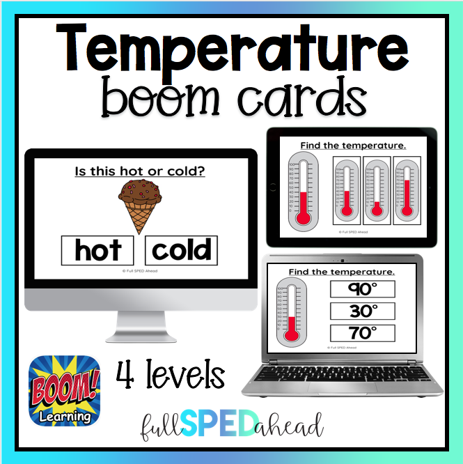 Temperature Boom Card decks for circle time