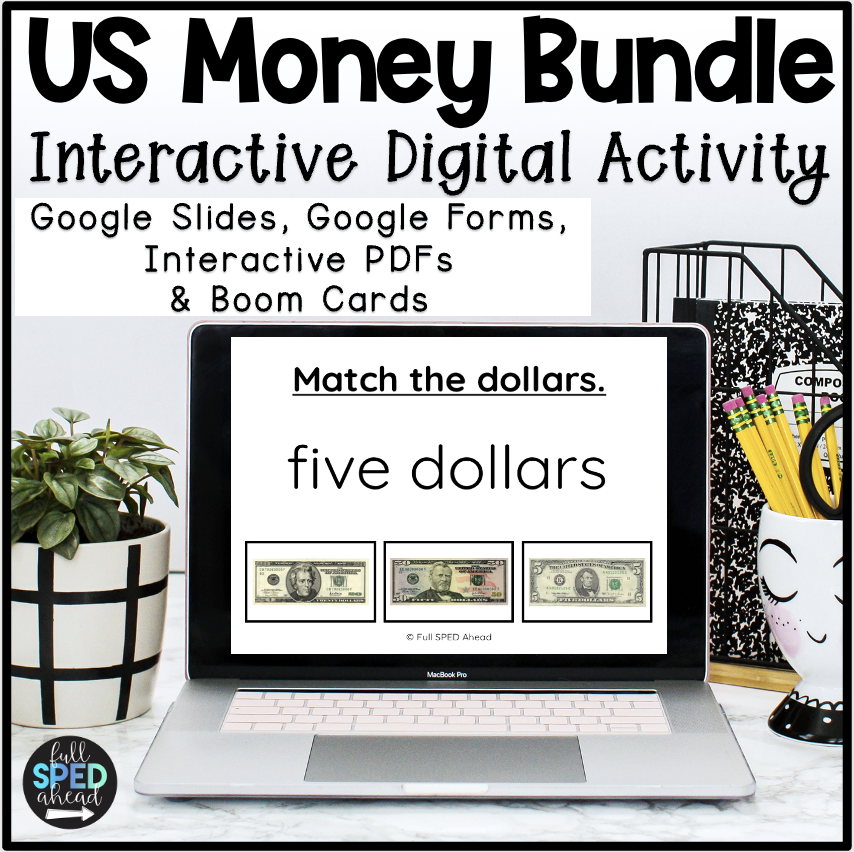 Money math bundle of digital activities to teach money skills