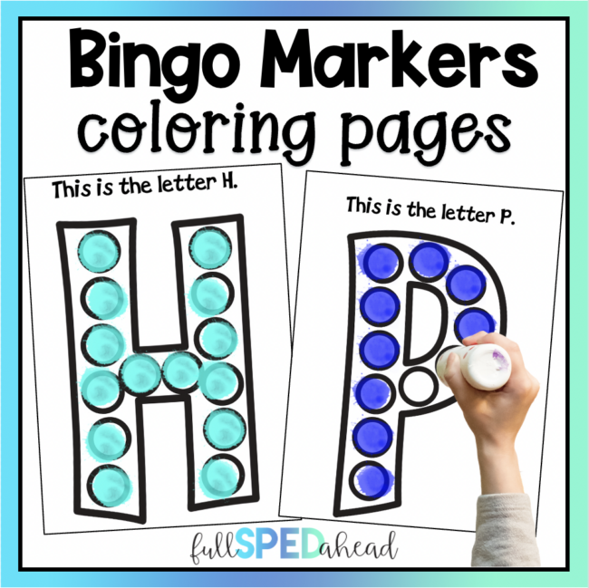 Free Alphabet Fine Motor Activities Bingo Marker Dauber Printable Coloring Pages