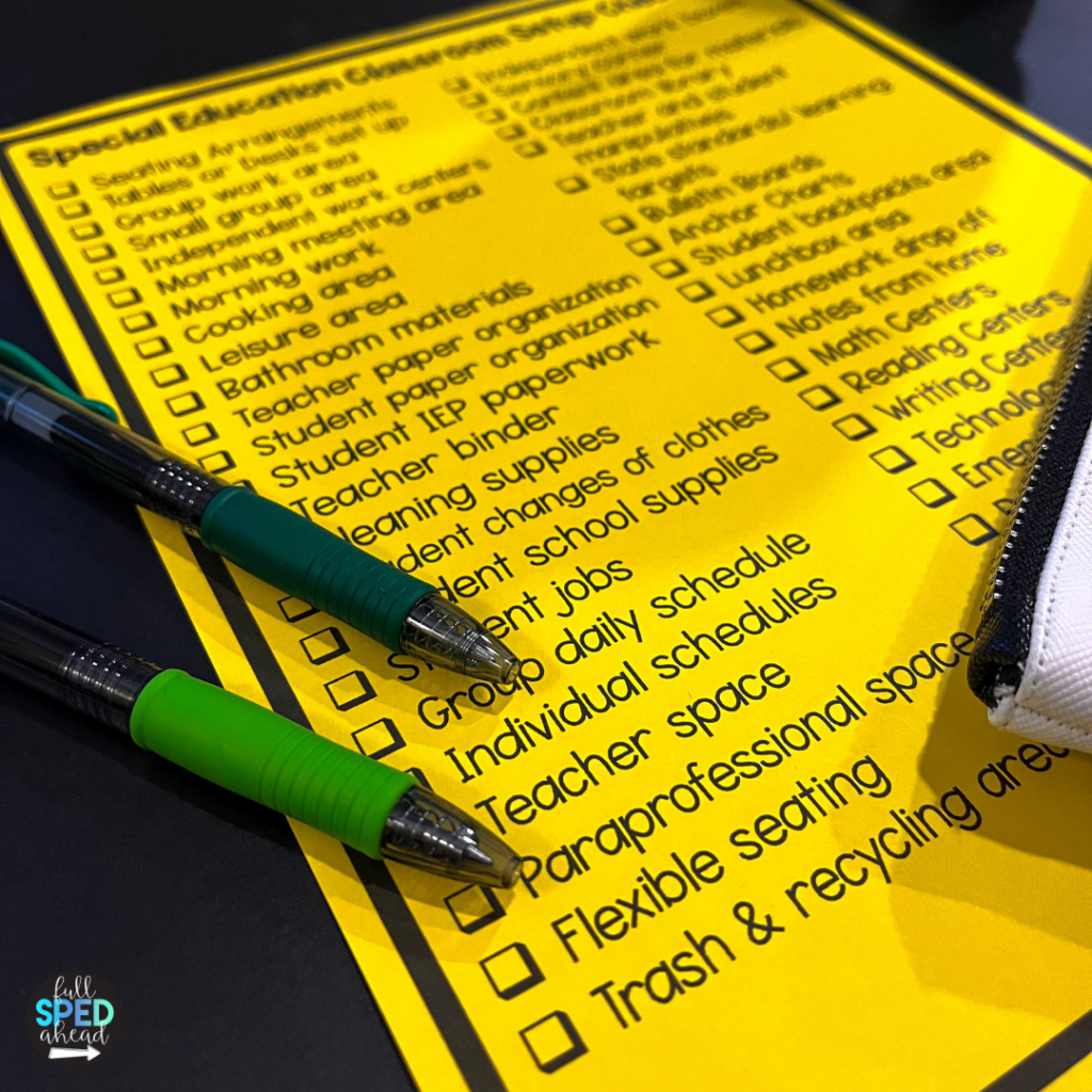 free resources: classroom setup checklist