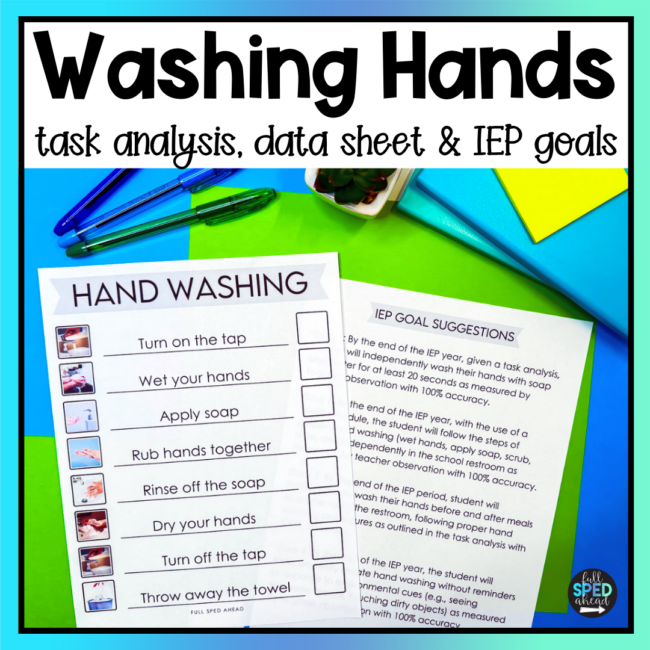 Washing Hands Task Analysis Special Education Life Skills Classroom Visuals