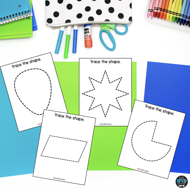 Free Tracing Math Shapes Geometry Work Task Fine Motor Skills Special Education - Image 5