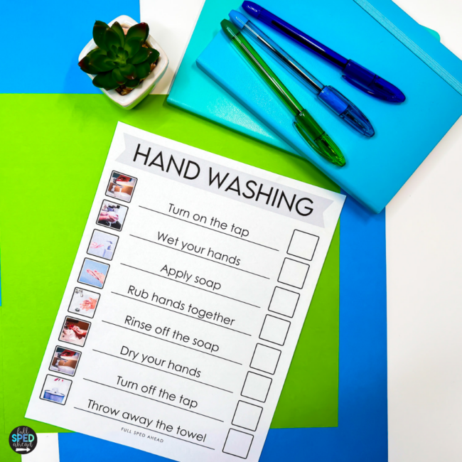 Washing Hands Task Analysis Special Education Life Skills Classroom Visuals - Image 2