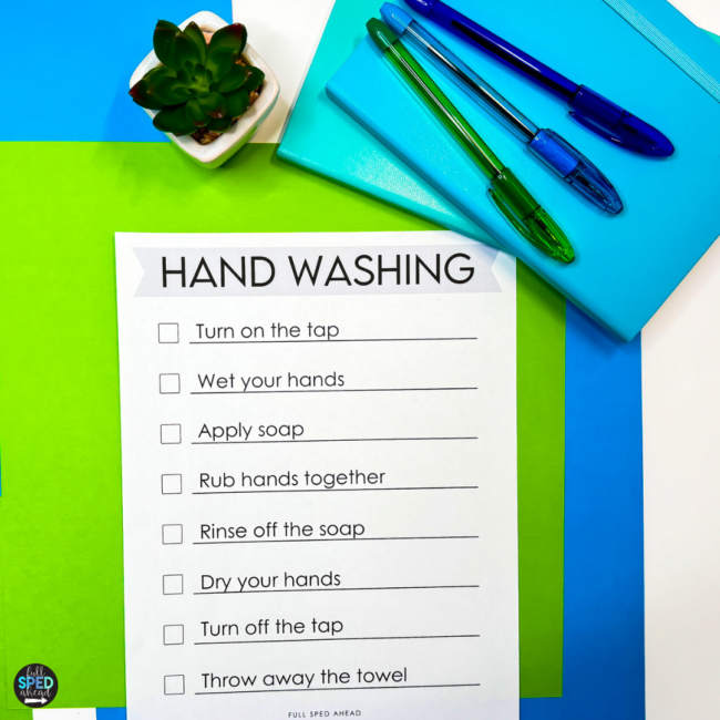 Washing Hands Task Analysis Special Education Life Skills Classroom Visuals - Image 3