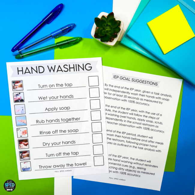 Washing Hands Task Analysis Special Education Life Skills Classroom Visuals - Image 4