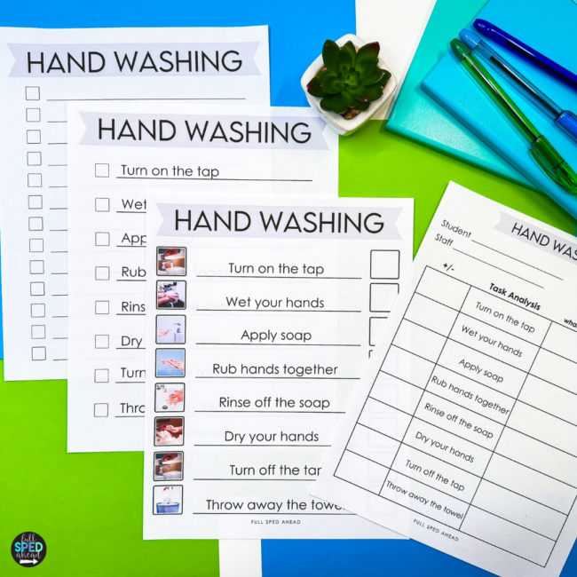 Washing Hands Task Analysis Special Education Life Skills Classroom Visuals - Image 5